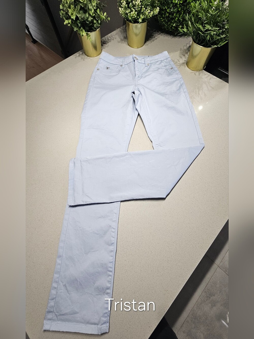 TRISTAN Superbe Pantalon Jambes Droites Tristan – Bleu Ciel